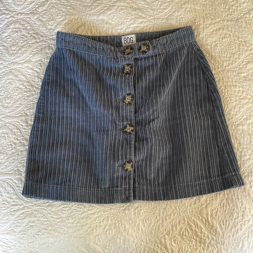 Dusty Blue Corduroy Skirt